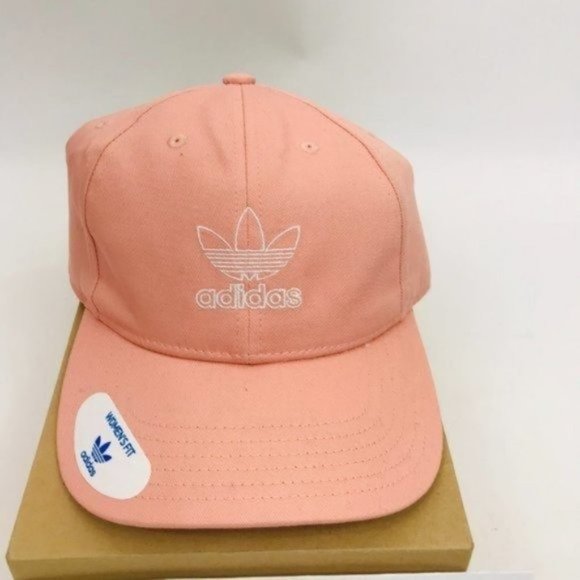 Adidas Originals Relaxed Outline Baseball Hat Coral Pink Women New - Picture 5 of 8